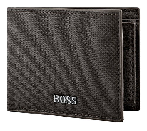 BOSS features a sleek textured brown leather