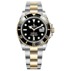 Rolex Submariner Date, featuring a 40mm stainless steel and 18k yellow gold with box men