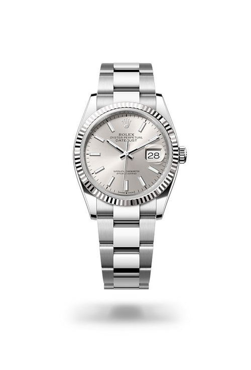 R Oyster Perpetual – Silver Dial with Fluted Bezel