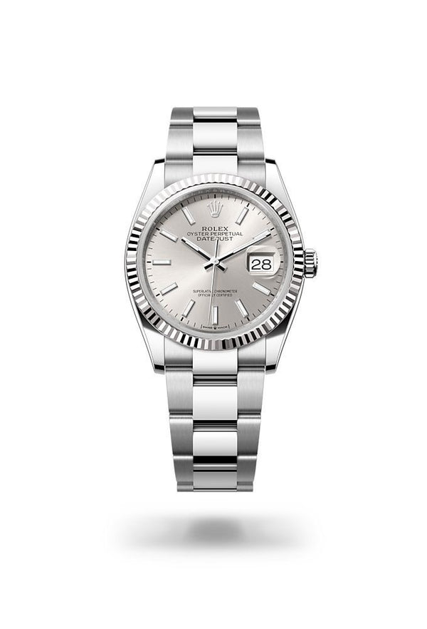 R Oyster Perpetual – Silver Dial with Fluted Bezel