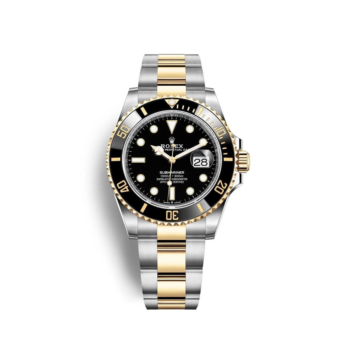 Rolex Submariner Date, featuring a 40mm stainless steel and 18k yellow gold with box men