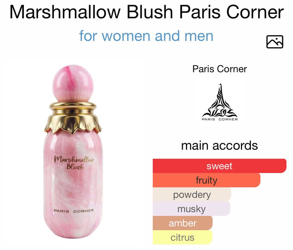 Marshmallow Blush Paris Corner Parfum 100m with box for women