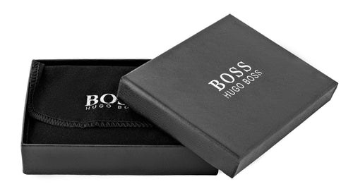BOSS features a sleek textured brown leather