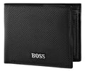 BOSS men's leather wallet features a refined textured black