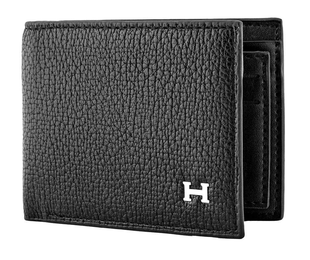 (Hermès Inspired) features a premium grain-textured black leather