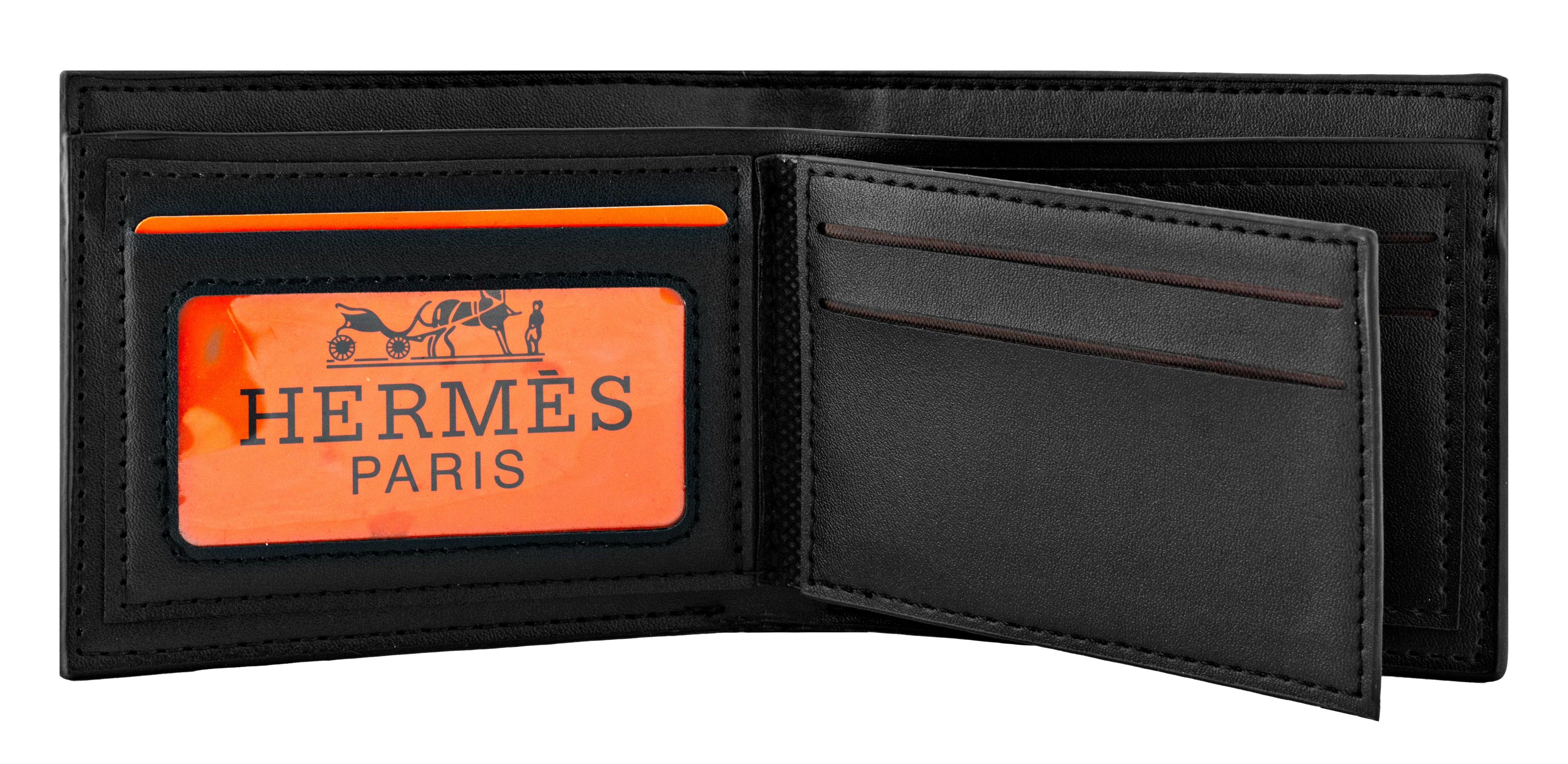 (Hermès Inspired) features a premium grain-textured black leather