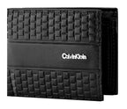 Calvin Klein features a premium black leather