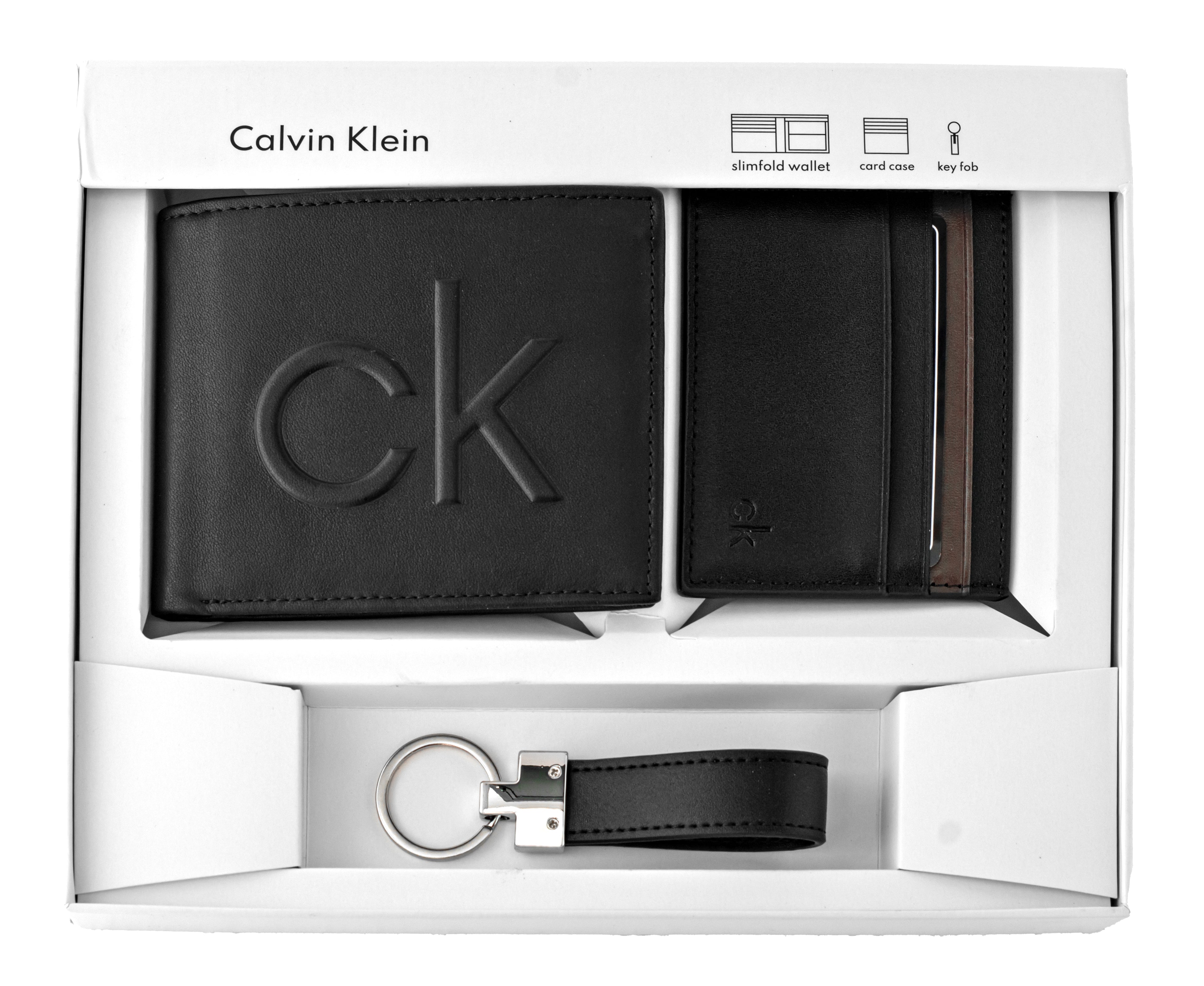 Calvin Klein gift set includes a smooth leather