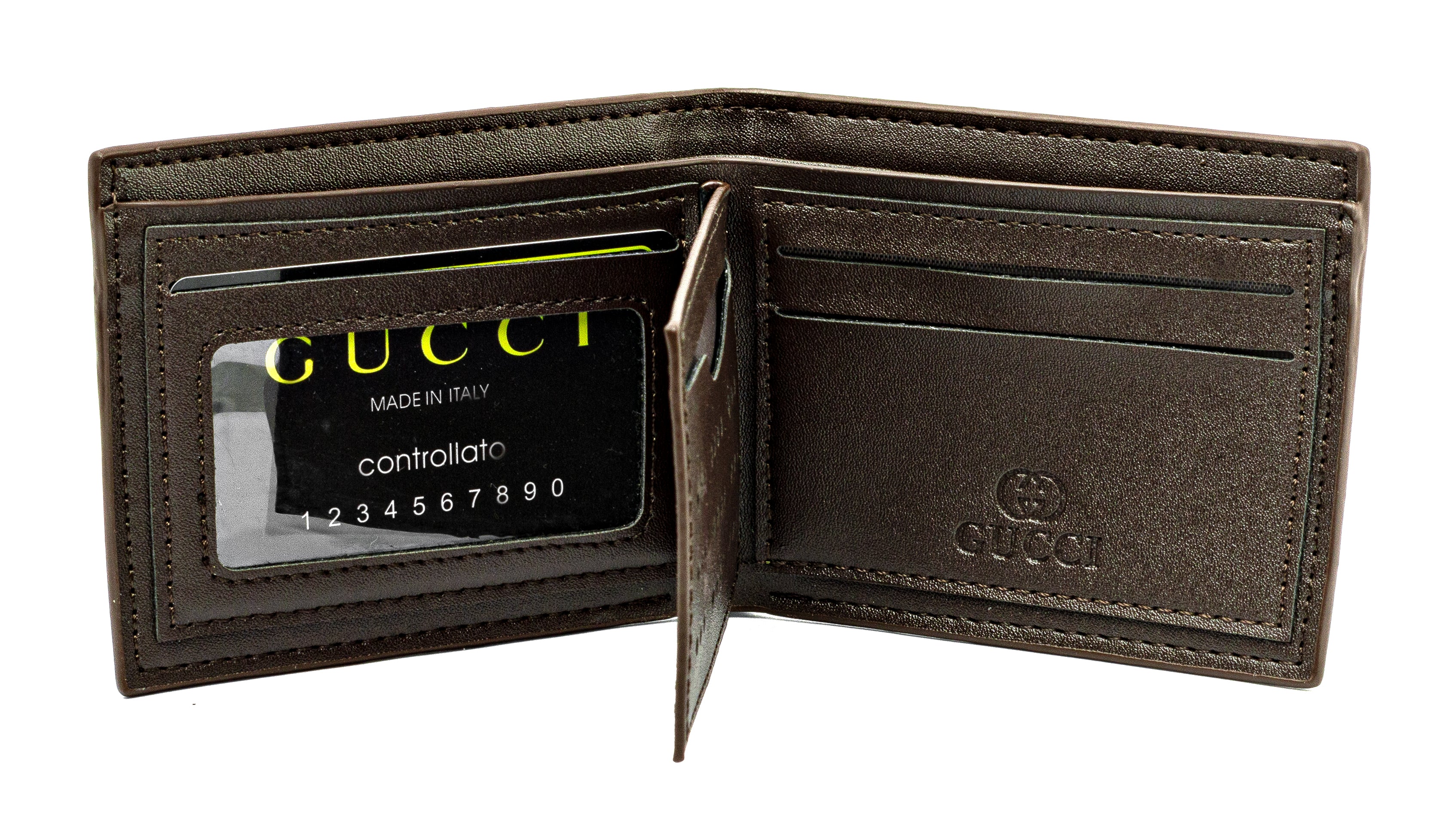 GUCCI features a premium snake-pattern leather design in rich brown