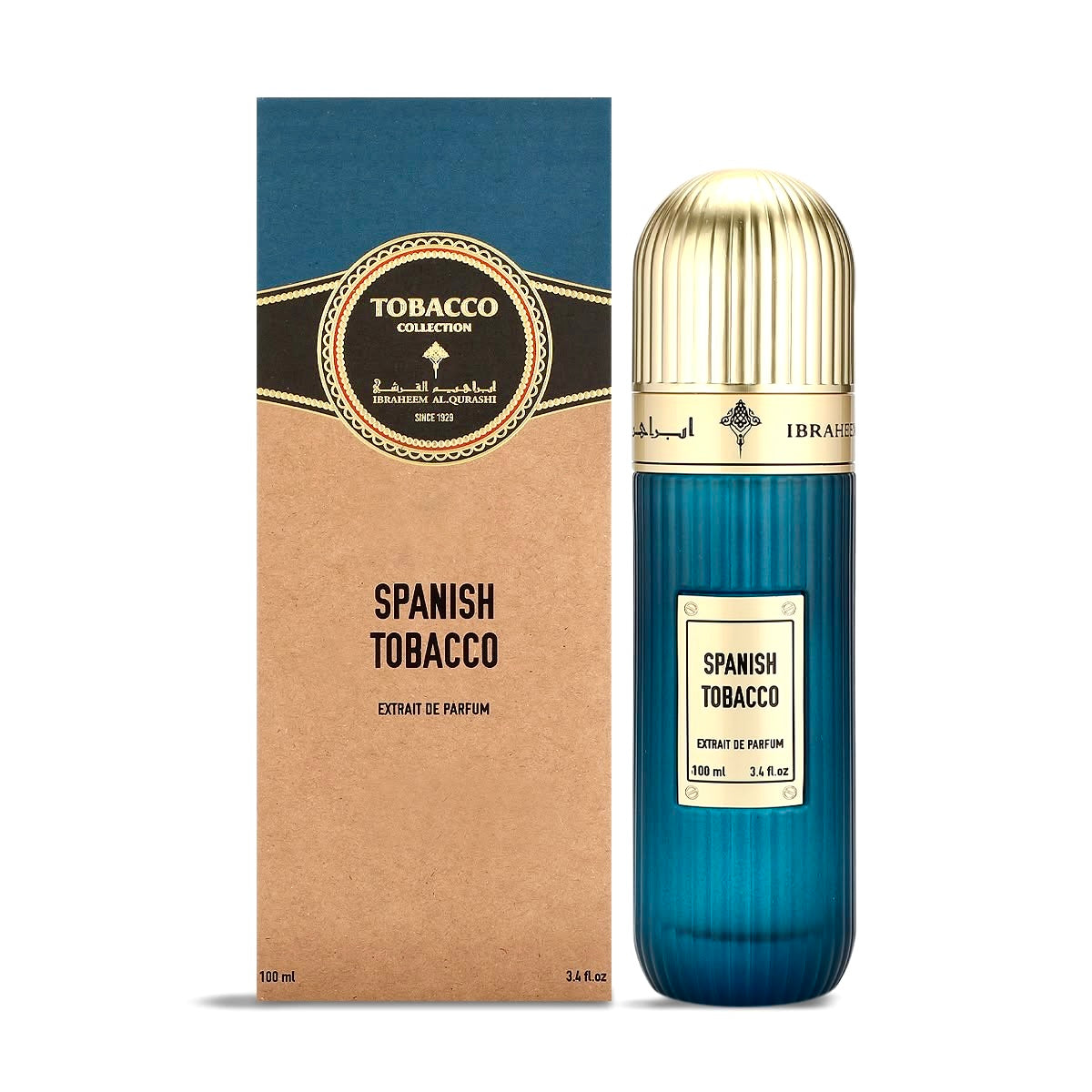 Ibraheem Al Qurashi Spanish Tobacco Extrait de Parfum is a warm, oriental woody 100m with box unisex