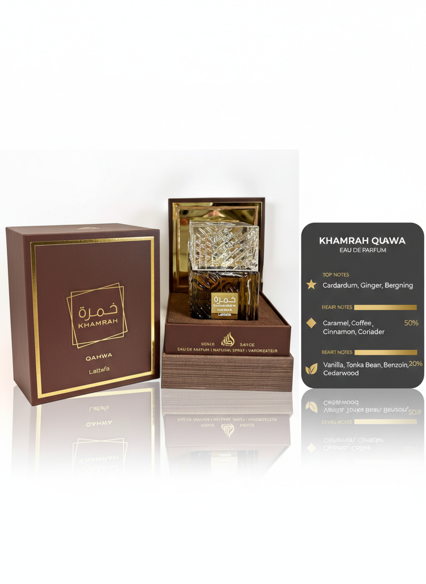 Lattafa Khamrah Qahwa Eau de Parfum with box 100m for unisex